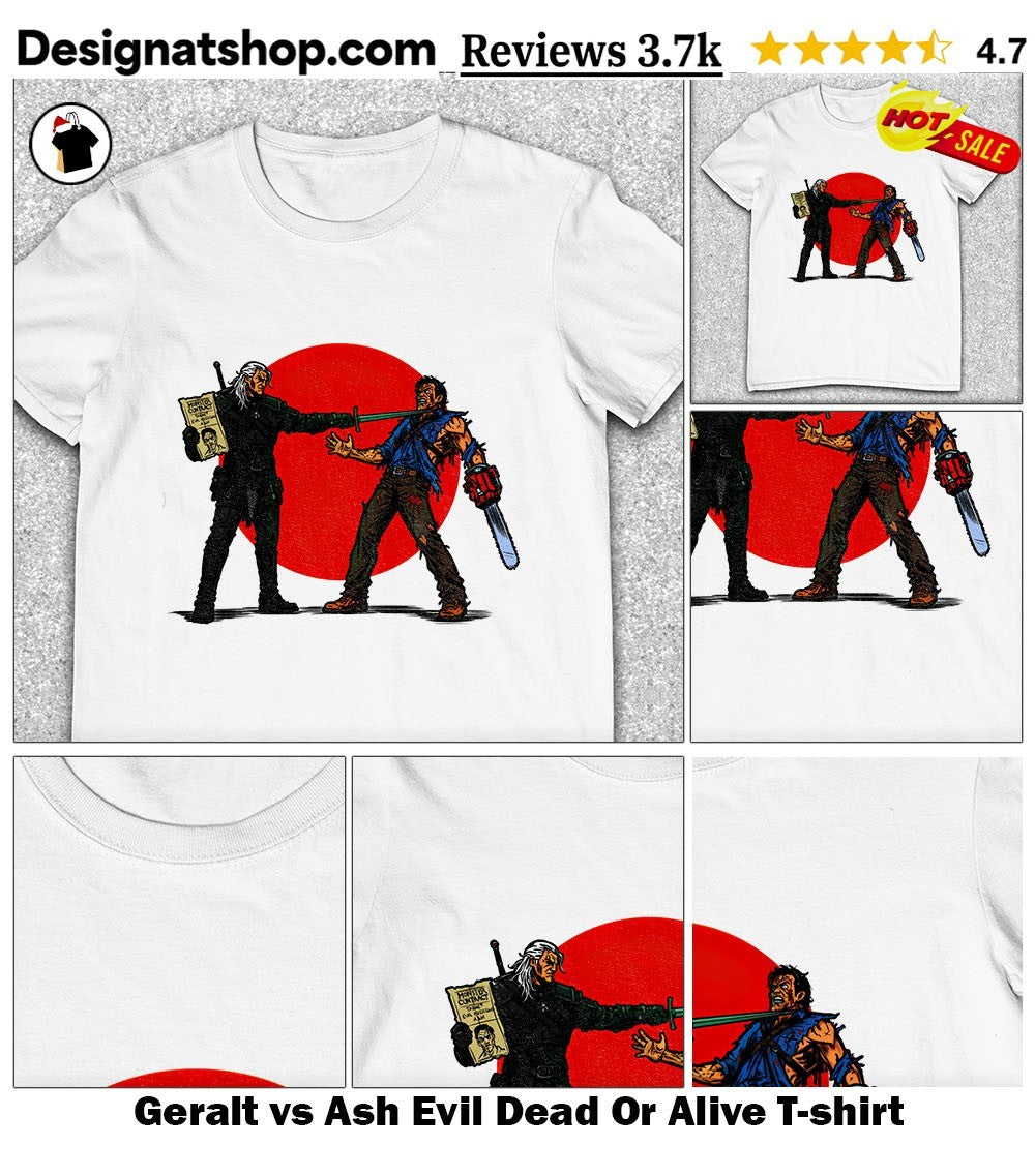 Geralt vs Ash Evil Dead Or Alive shirt