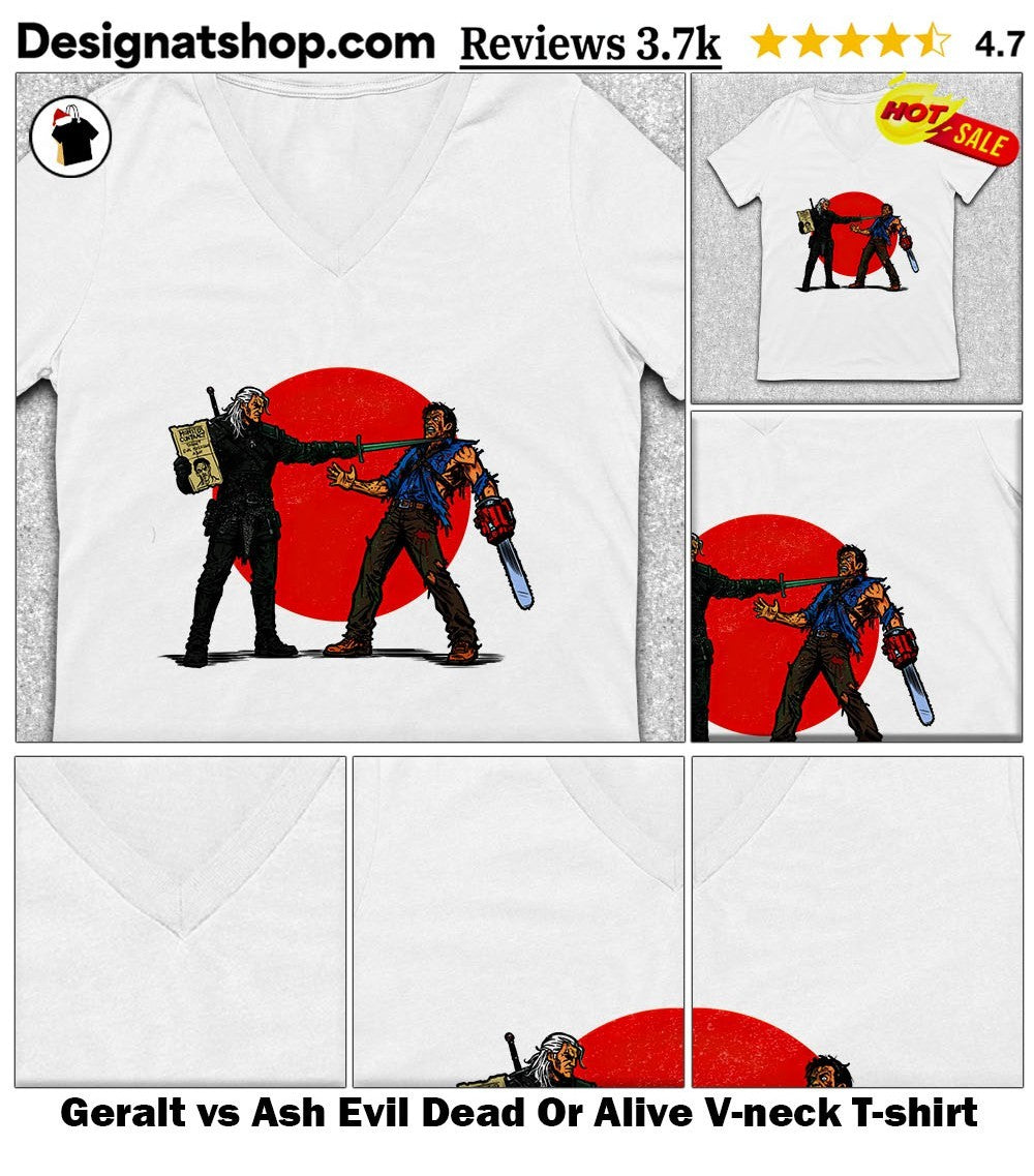 Geralt vs Ash Evil Dead Or Alive shirt