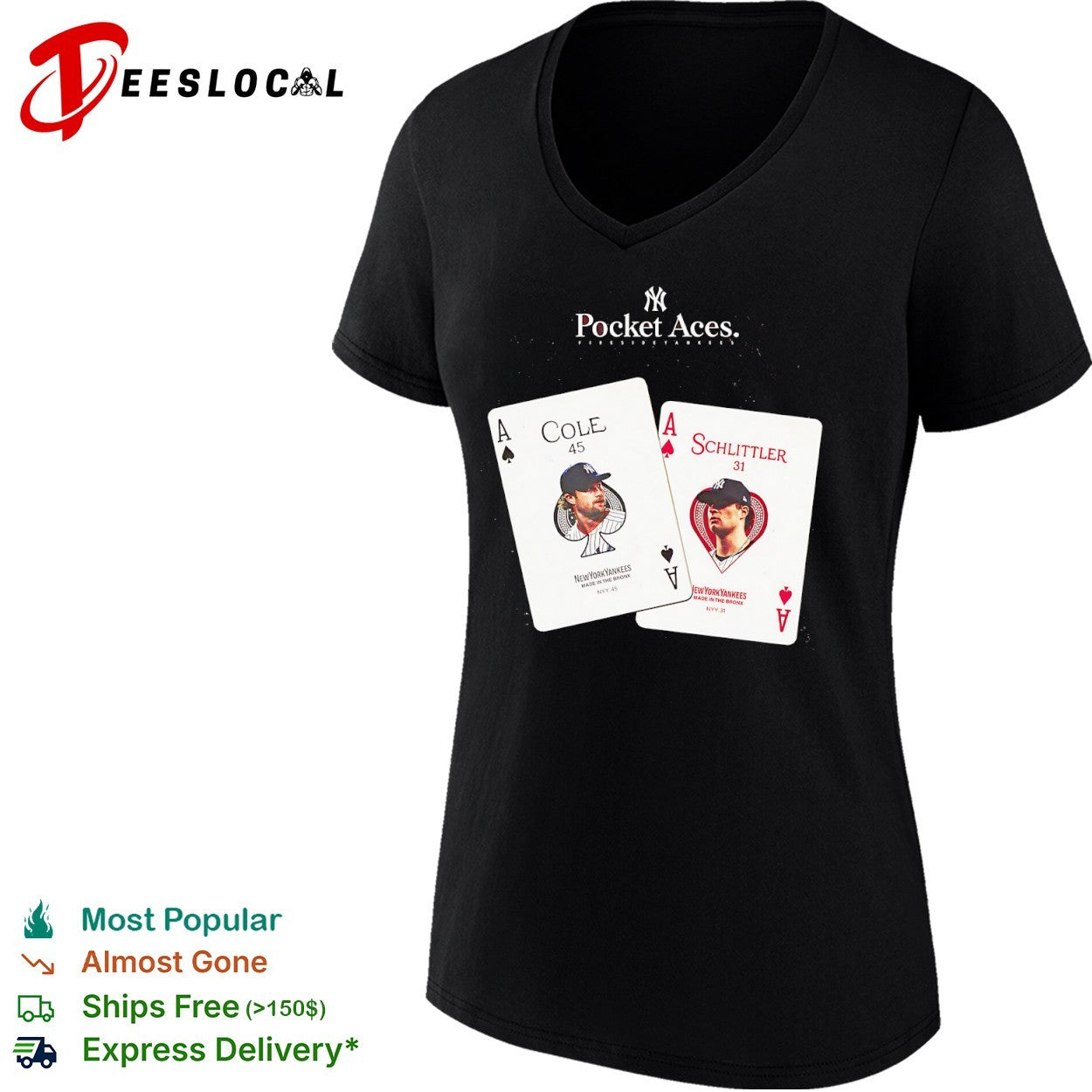 Gerrit Cole and Jack Neely New York Yankees Pocket Aces MLB Baseball shirt