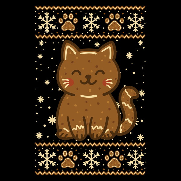 Gingerbread Cat Ugly Sweater