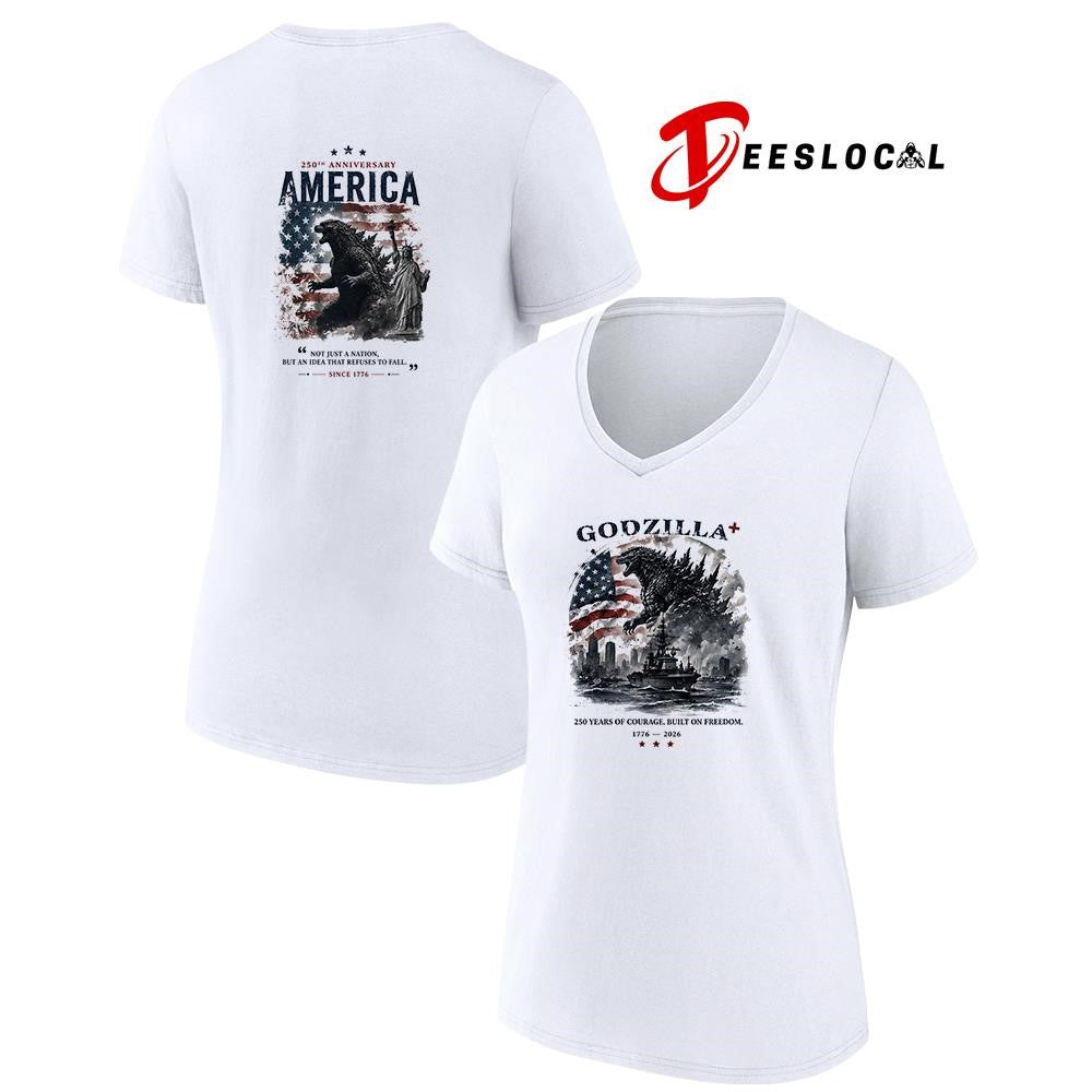 Godzilla 250th anniversary America 250 years of courage built on freedom shirt