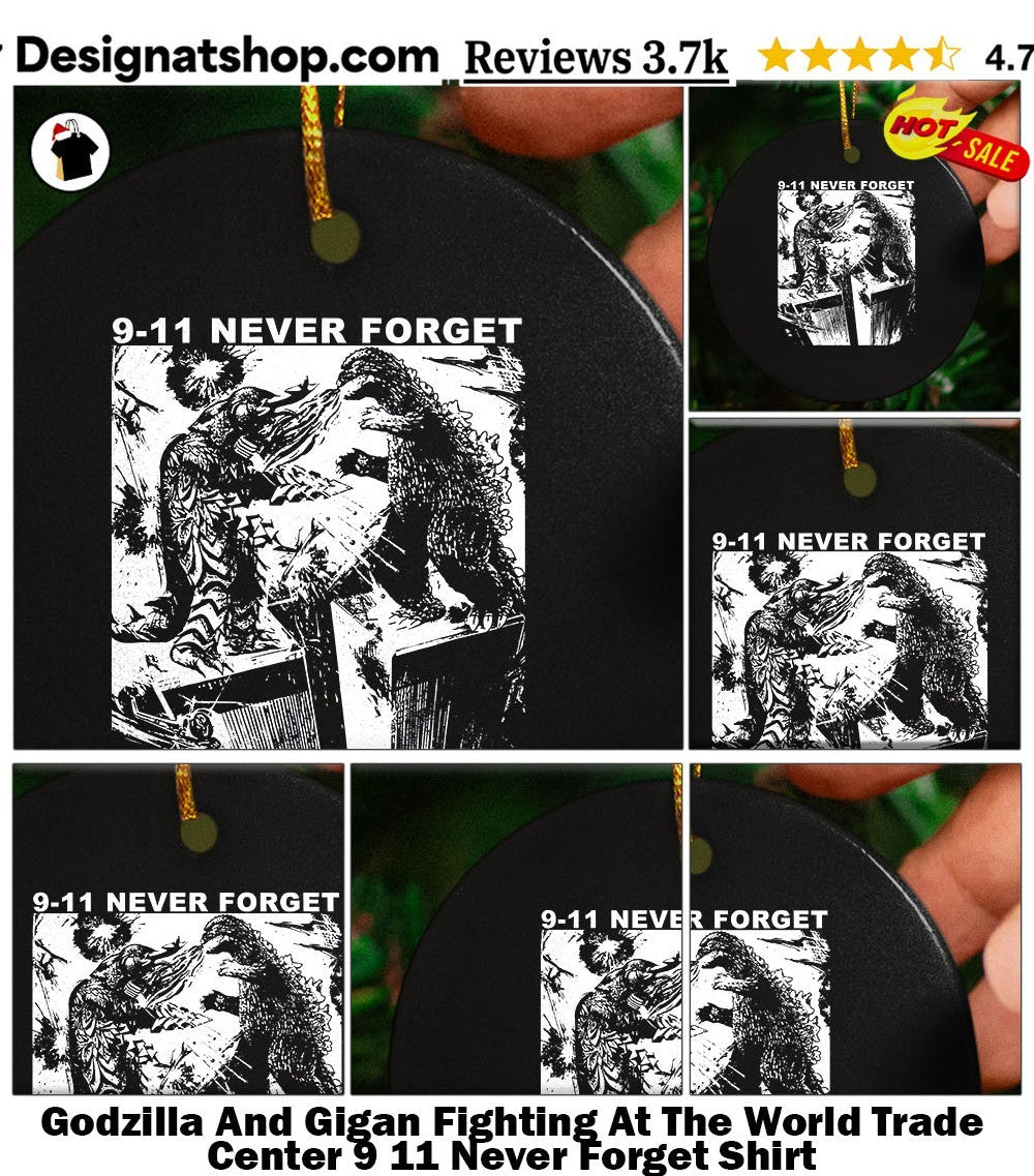 Godzilla And Gigan Fighting At The World Trade Center 9 11 Never Forget Shirt