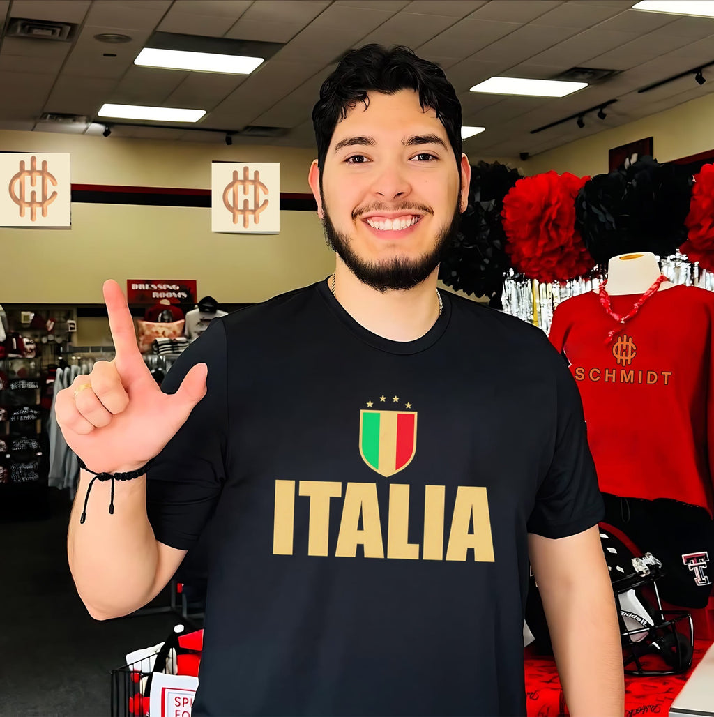 Gold Italia National Team Crest Italy Soccer shirt