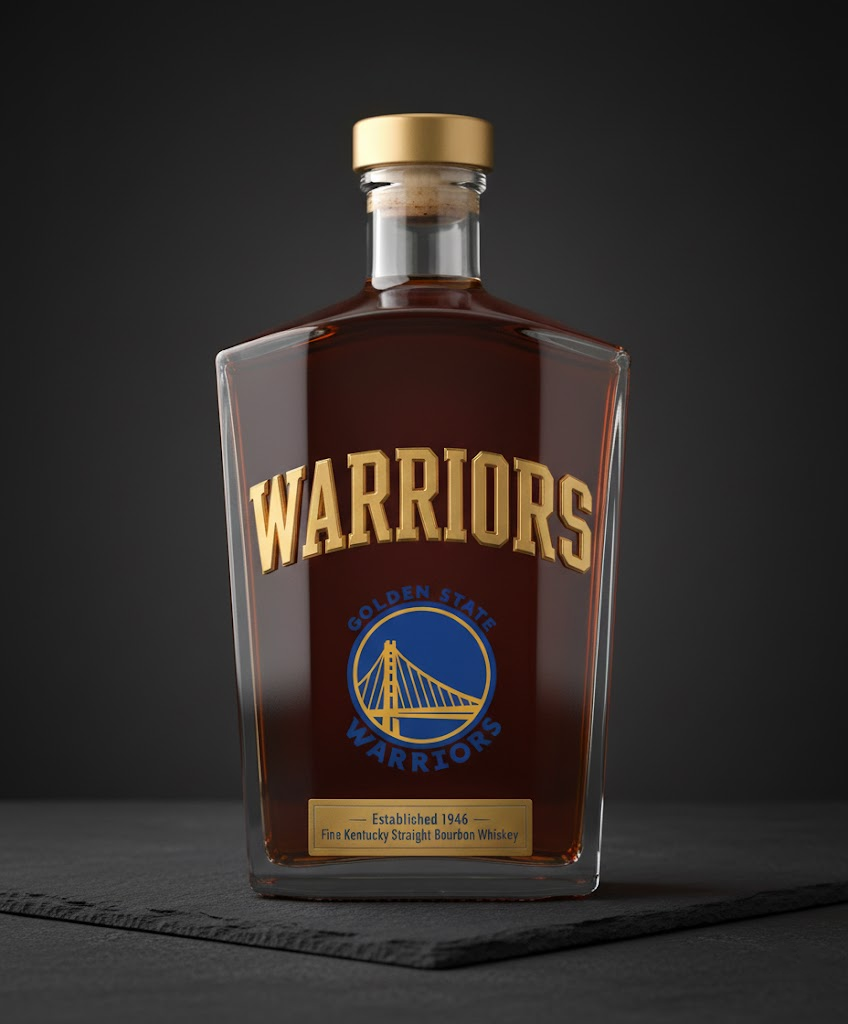 Golden State Warriors Whiskey Bottle Decanter – Dub Nation Curry Gift NBA Custom