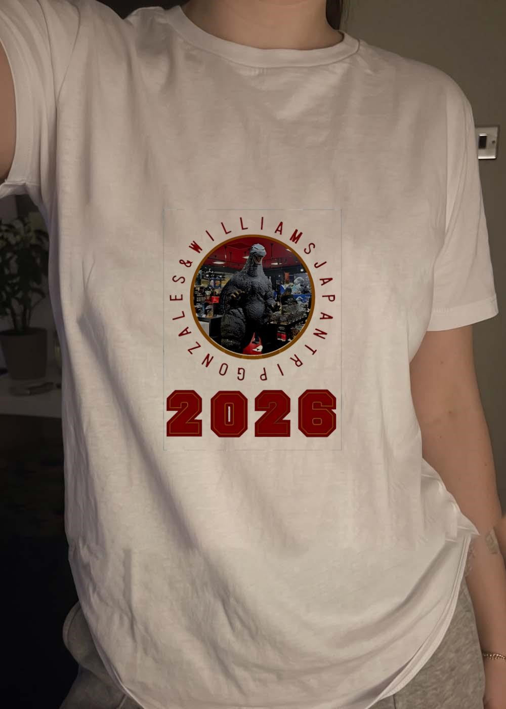 Gonzales & Williams Japan Trip 2026 Godzilla Graphic T-Shirt