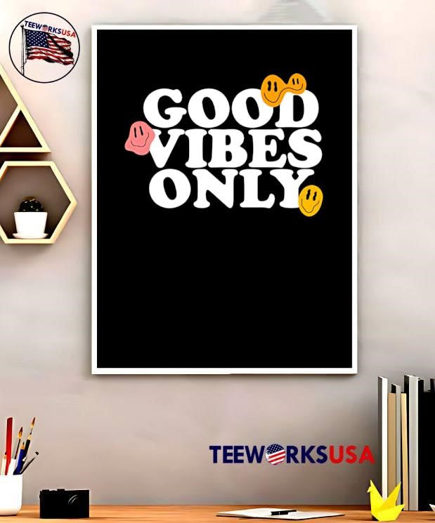 Good Vibes Only smiling face emoji shirt