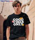 Good Vibes Only smiling face emoji shirt
