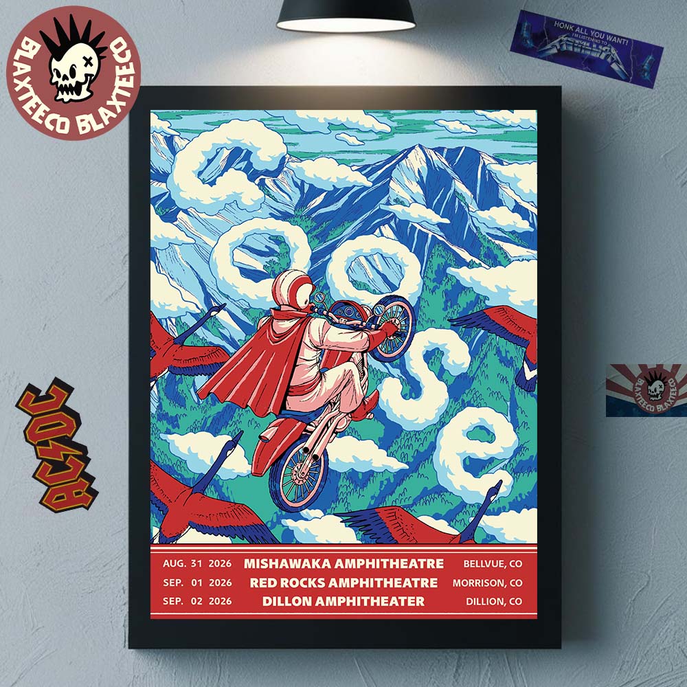 Goose Colorado Run Shows 2026 Mishawaka Amphitheatre Red Rocks Amphitheatre And Dillon Amphitheater From August 31 To September 2 2026 Poster Canvas
