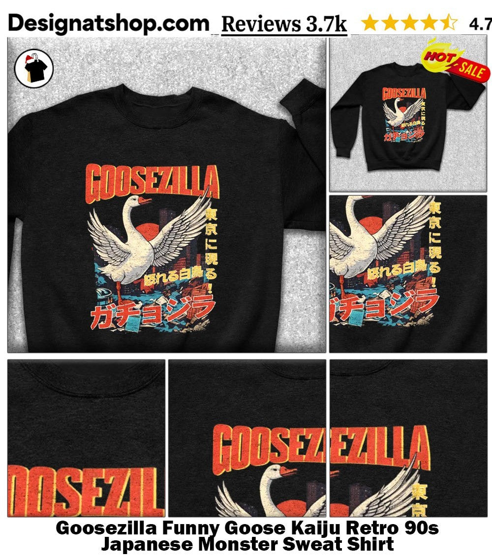 Goosezilla Funny Goose Kaiju Retro 90s Japanese Monster shirt