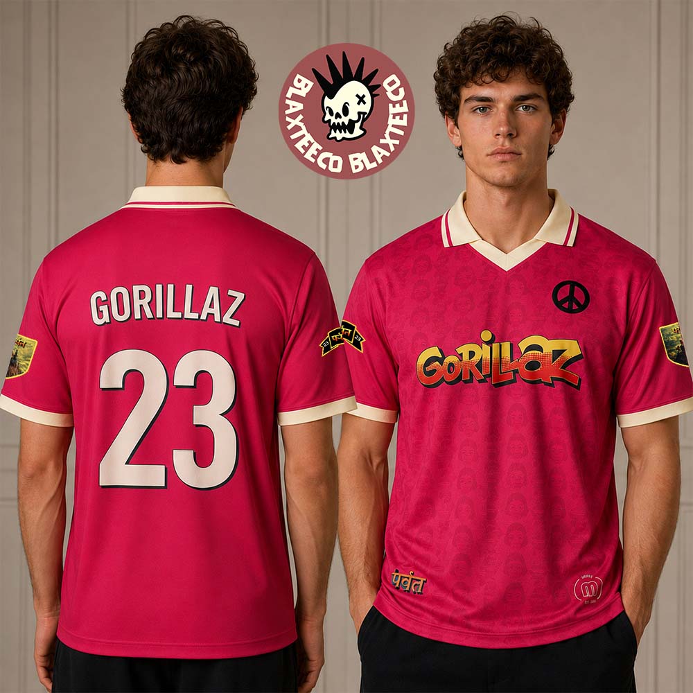 Gorillaz Europe And UK 2026 Tour Merch London Tottenham Hotspur Stadium Pink Football Jersey