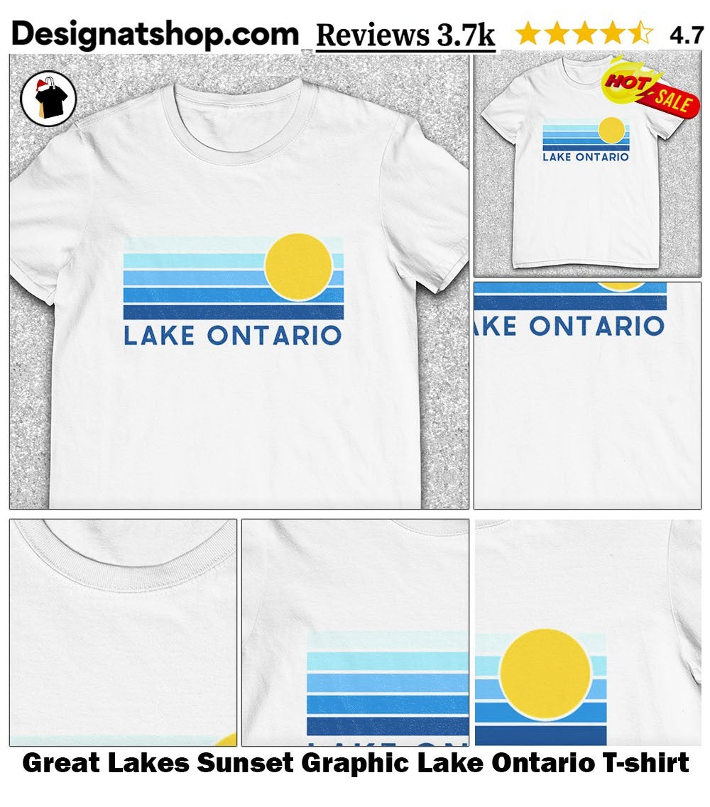 Great Lakes Sunset Graphic Lake Ontario shirt