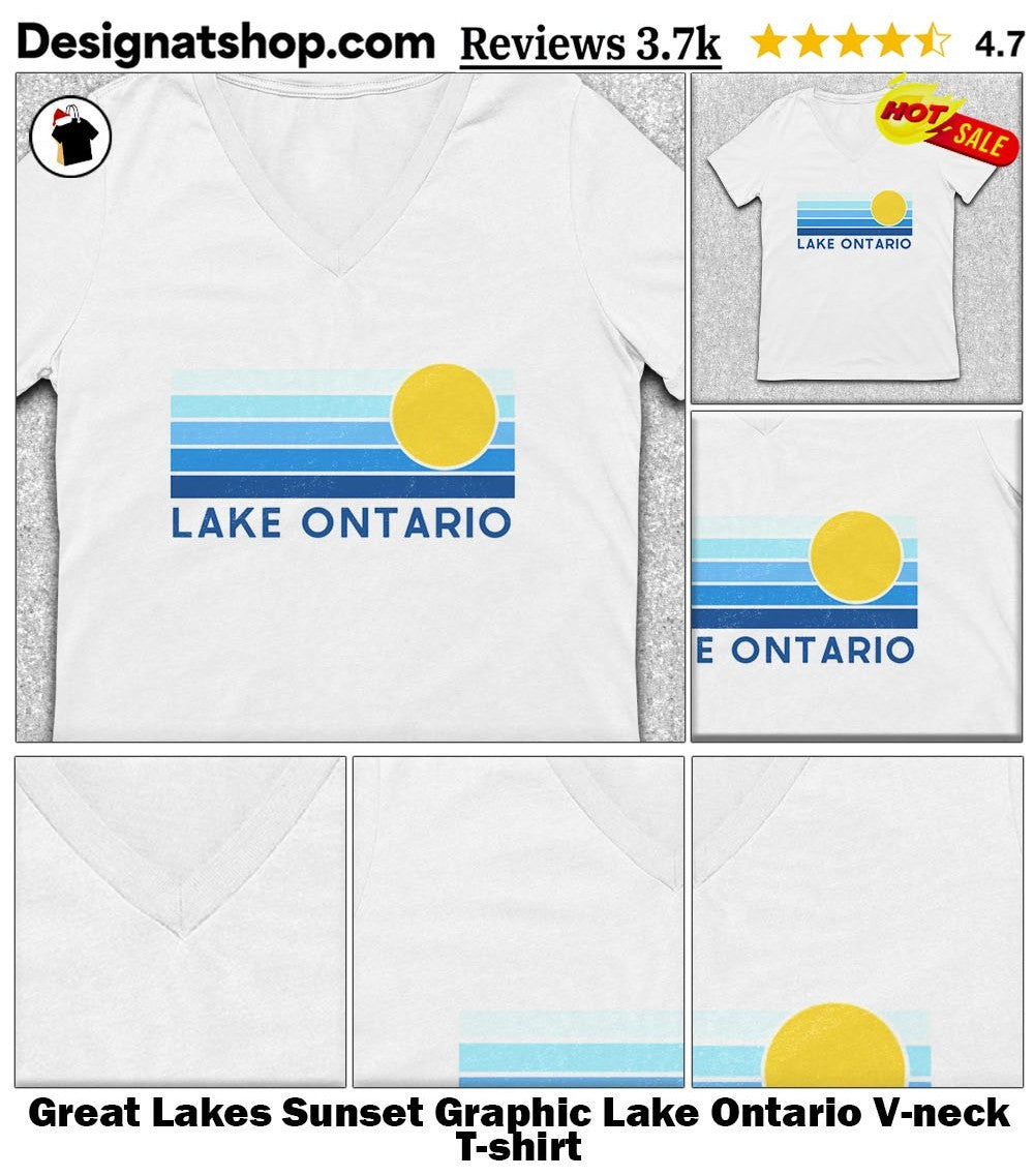 Great Lakes Sunset Graphic Lake Ontario shirt