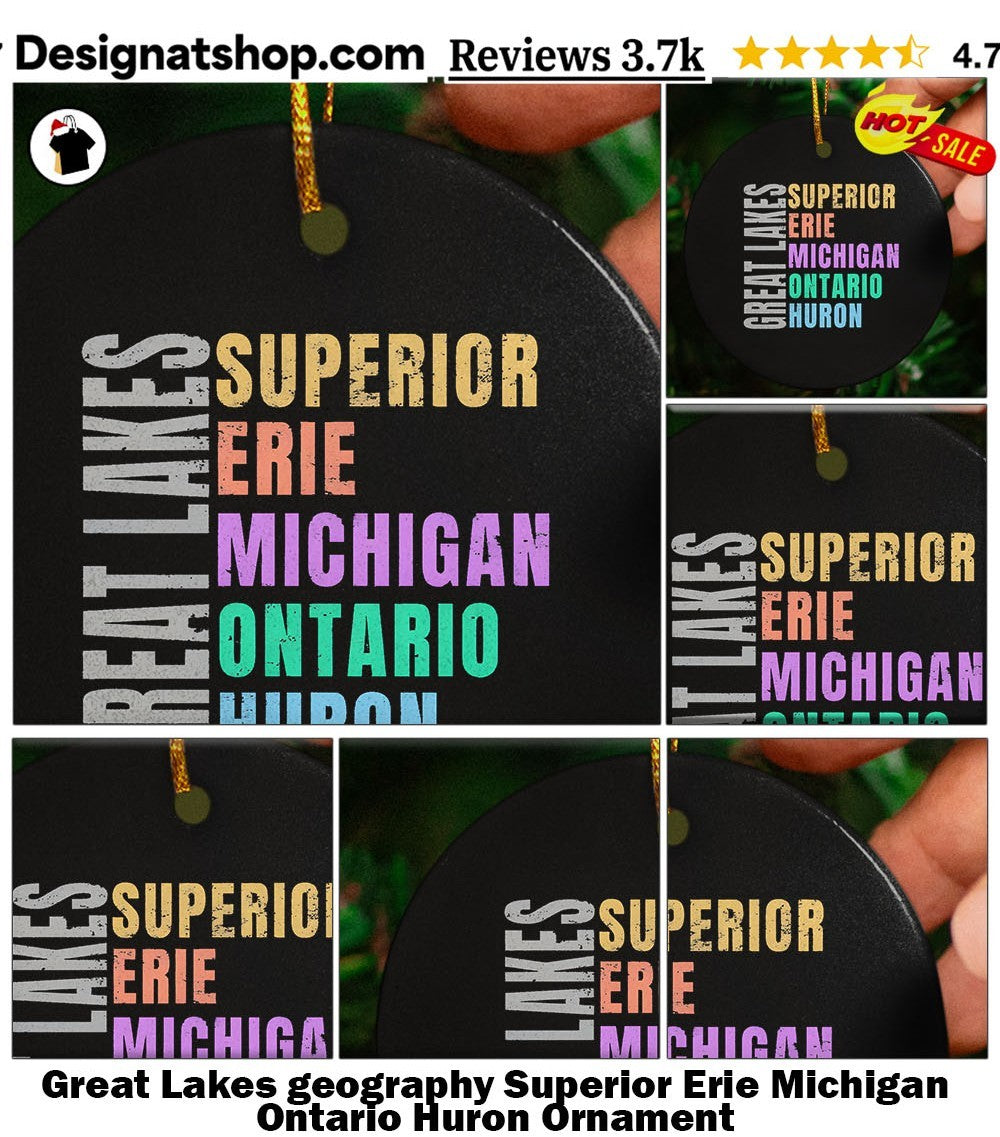 Great Lakes geography Superior Erie Michigan Ontario Huron shirt