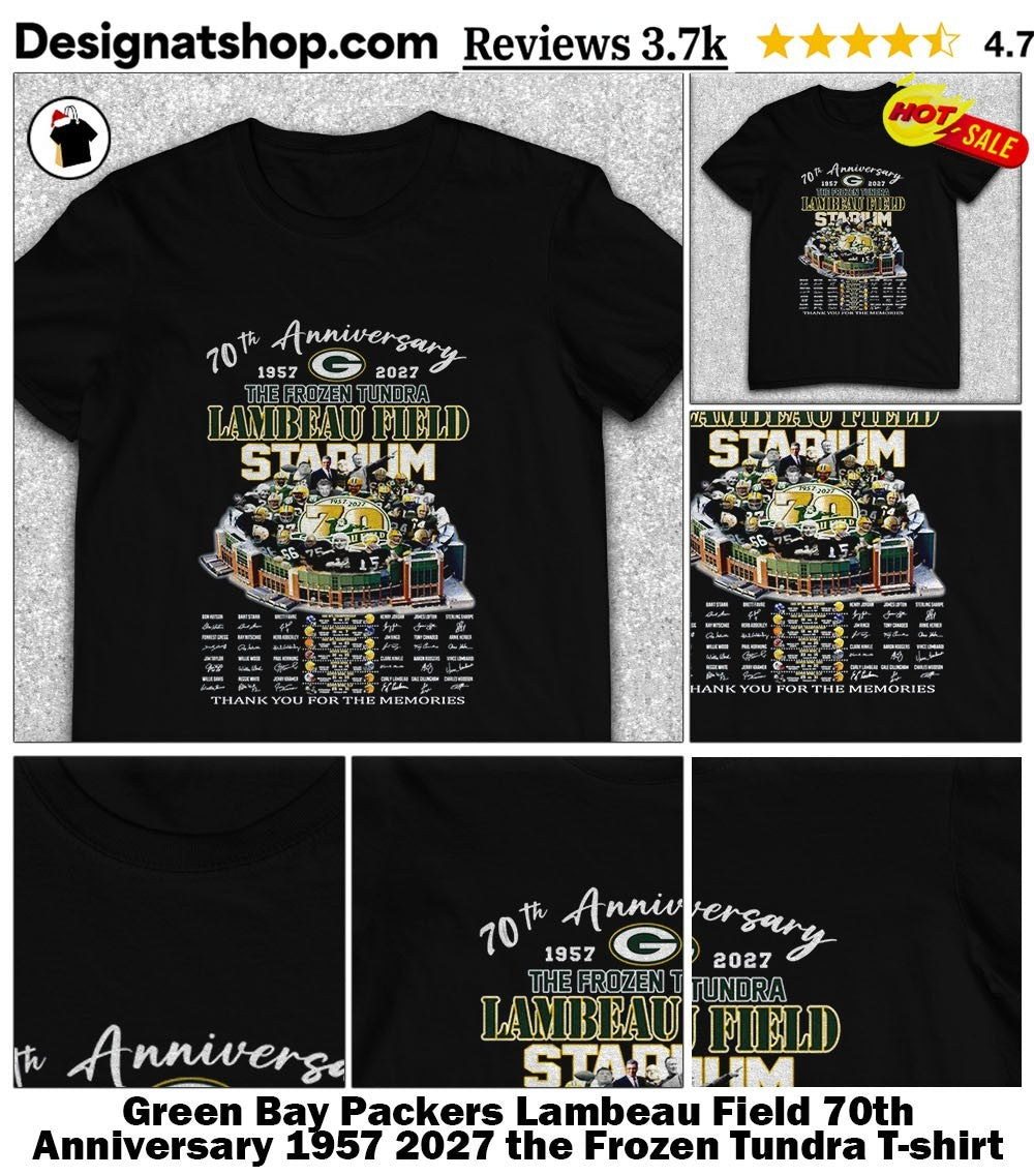 Green Bay Packers Lambeau Field 70th Anniversary 1957 2027 the Frozen Tundra shirt