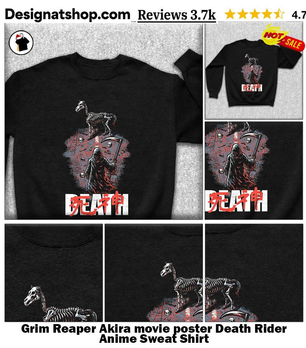Grim Reaper Akira movie poster Death Rider Anime shirt