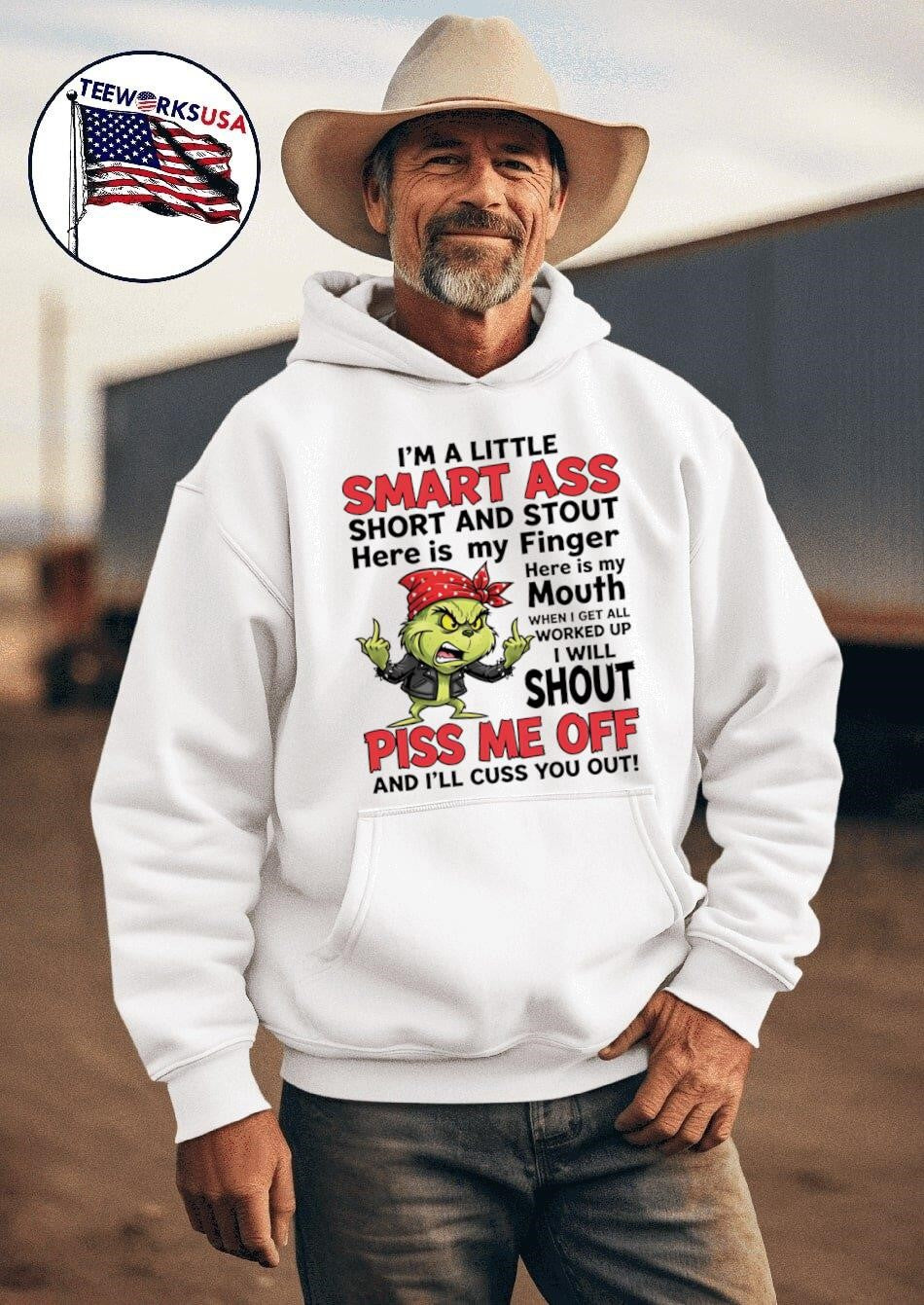 Grinch I’m A Little Smart Ass Short And Stout Here Is My Finger Here Is My Mouth Shirt