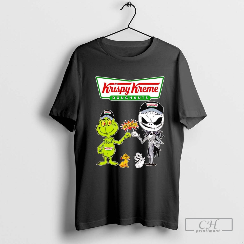Grinch And Jack Skellington Fist Bump Krispy Kreme Halloween