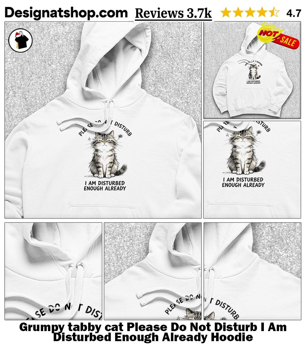 Grumpy tabby cat Please Do Not Disturb I Am Disturbed Enough Already shirt