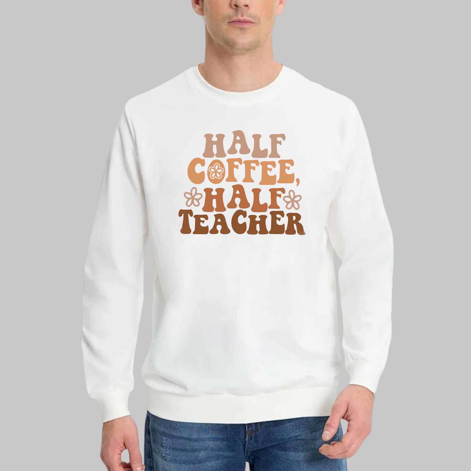 Half Coffee Half Teacher Shirt