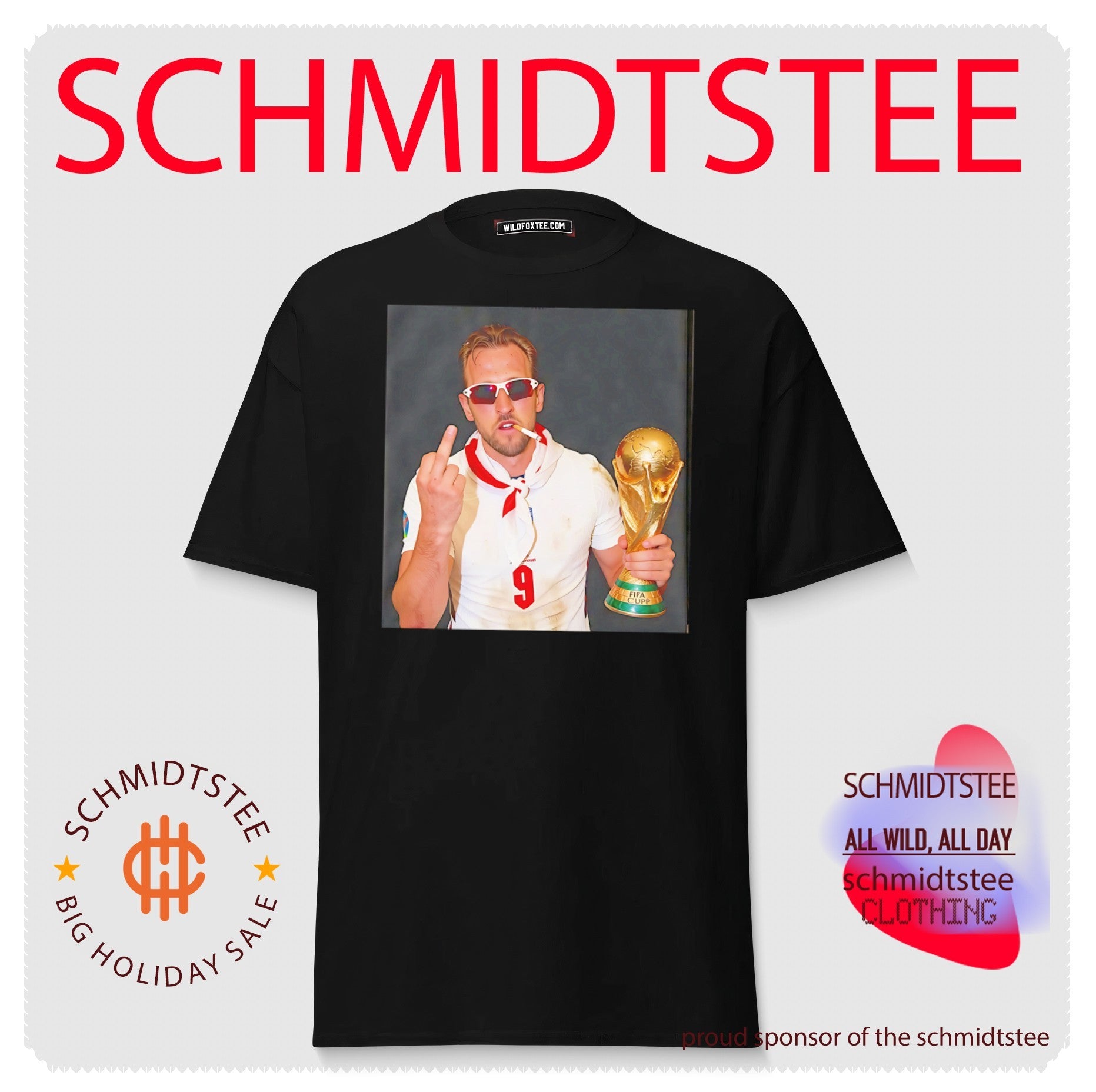 Harry Kane smoking middle finger 2026 World Cup shirt