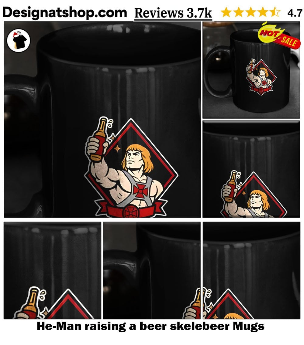 He-Man raising a beer skelebeer shirt