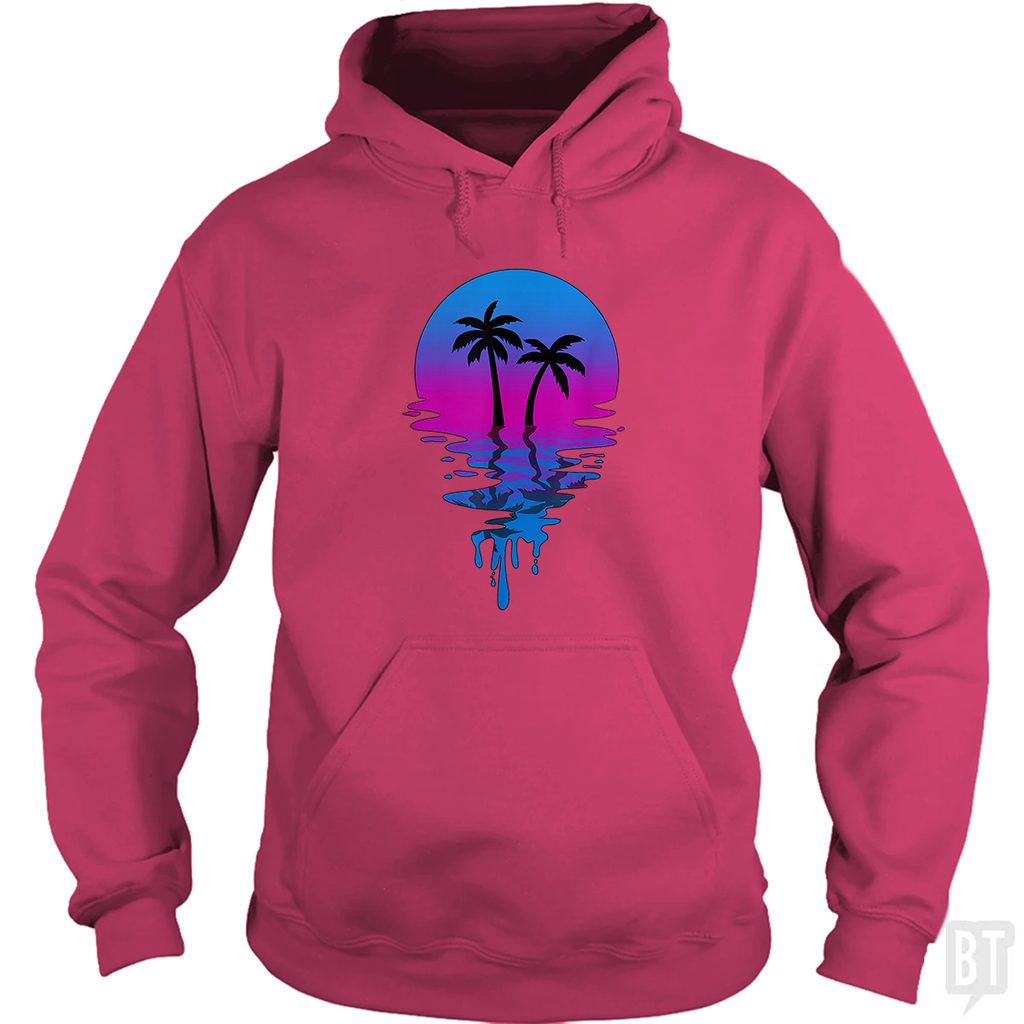 Vintage Retro Sunset Palm Tree Hoodie