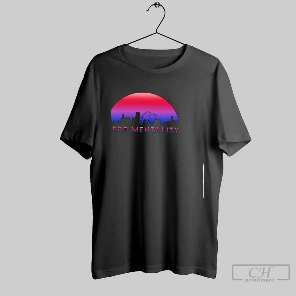 Herd Mentality Buffalo Skyline Retro T Shirt