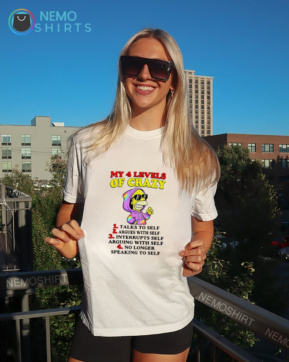 Homer Simpson my 4 levels of crazy talk to self shirt