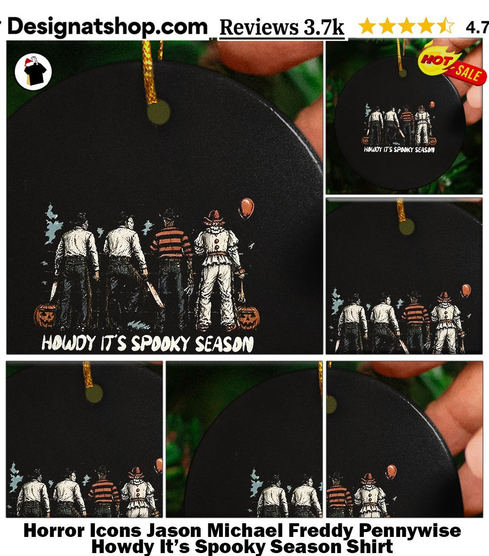 Horror Icons Jason Michael Freddy Pennywise Howdy It’s Spooky Season Shirt