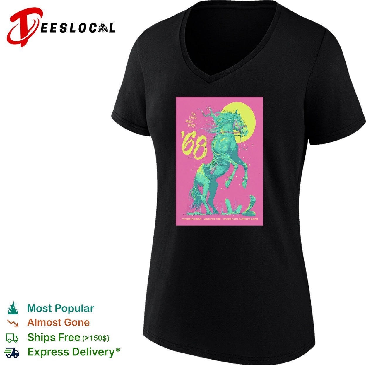 Horse 68 the fare well tour rearing horse Austin Texas shirt