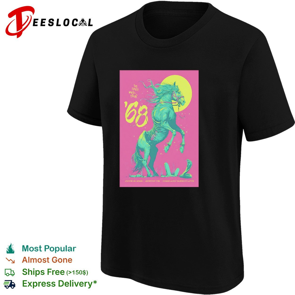 Horse 68 the fare well tour rearing horse Austin Texas shirt