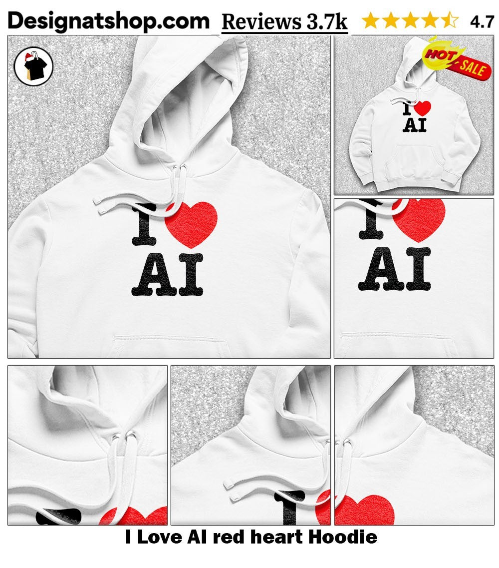 I Love AI red heart shirt
