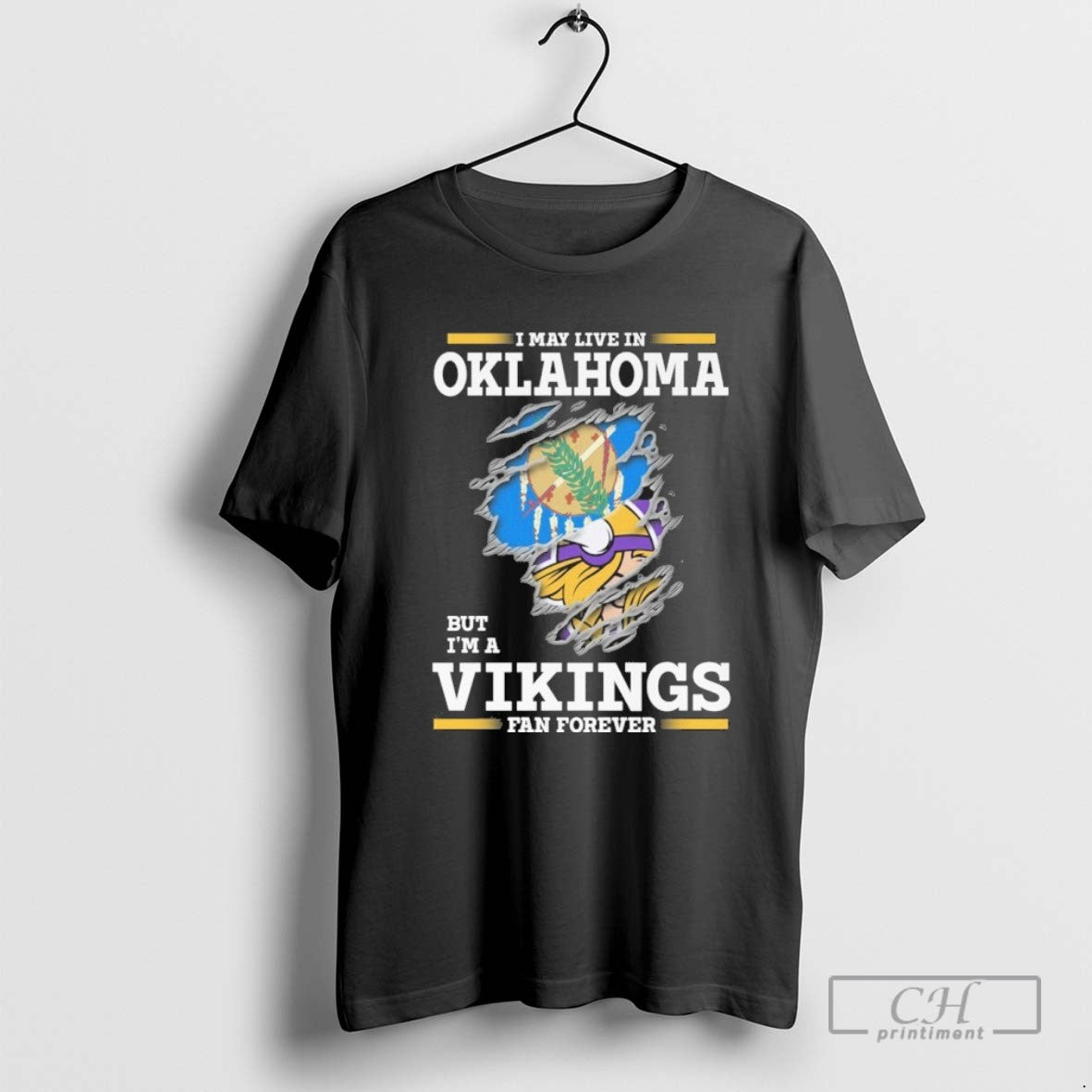 I May Live In Oklahoma But Im A Vikings Fan Forever