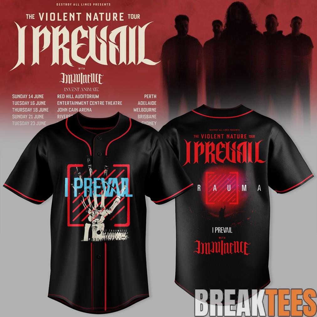 I PREVAIL The Violent Nature Tour Baseball Jersey