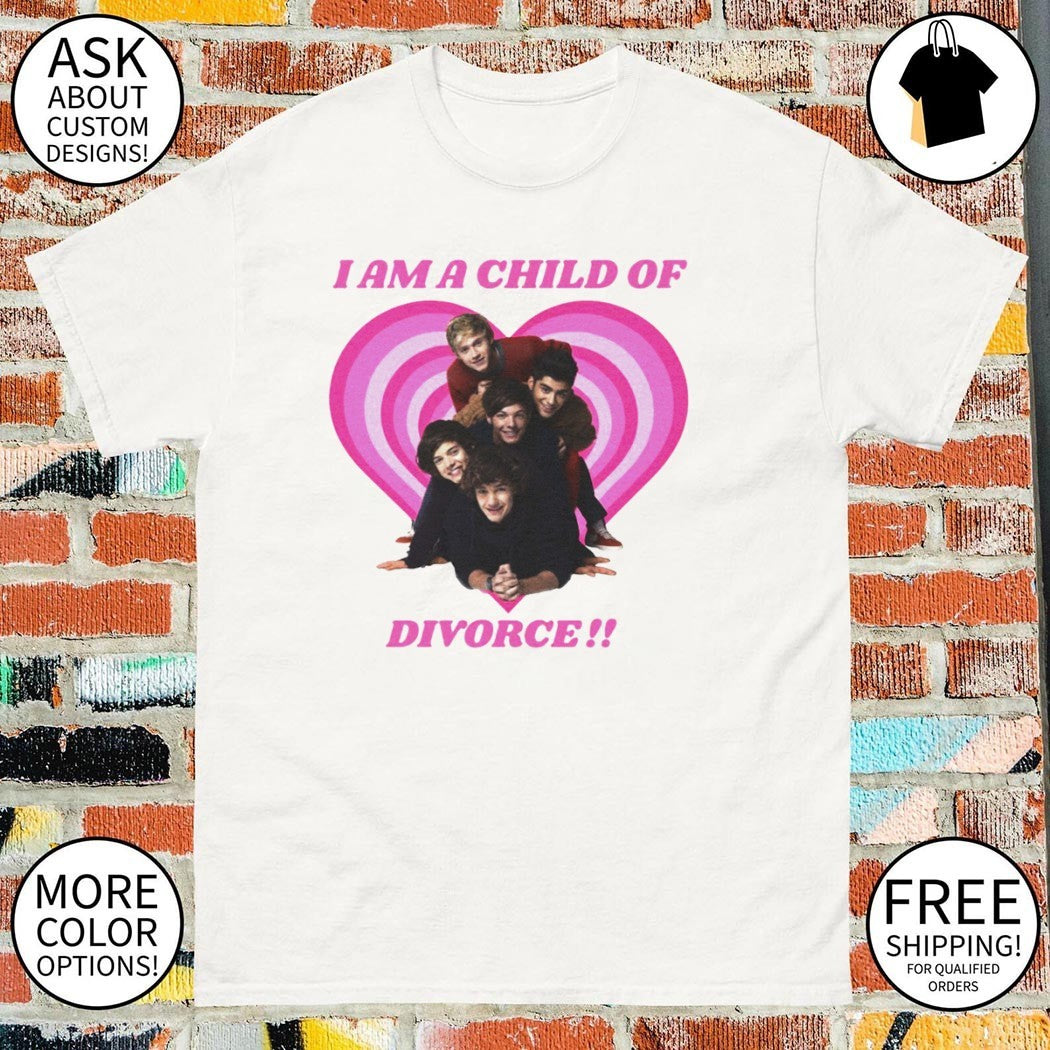 I am a Child Of Divorce 1D pink heart shirt