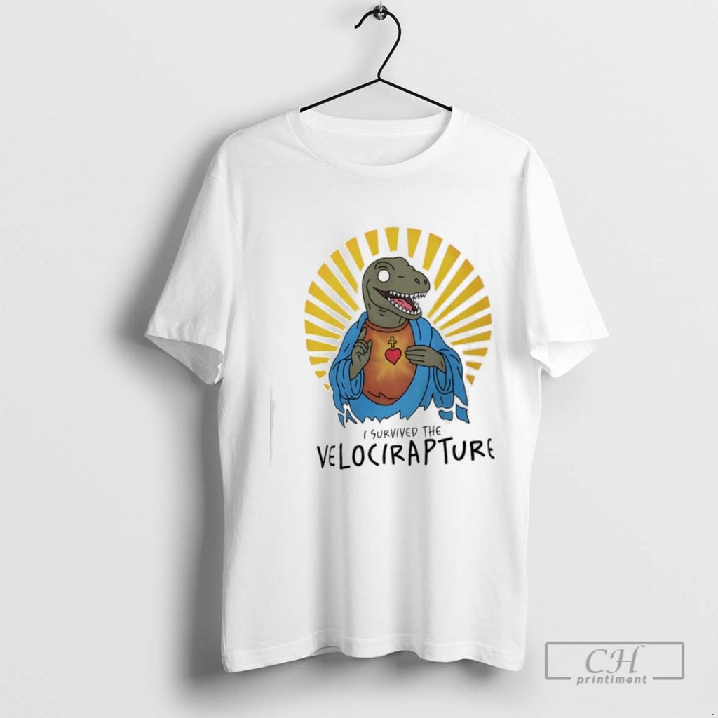I Survived The Velocirapture Raptor Jesus Graphic