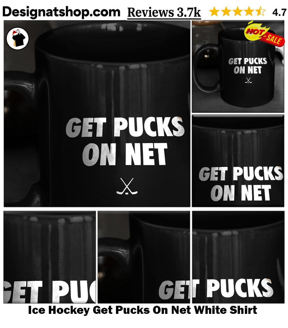 Ice Hockey Get Pucks On Net White Shirt