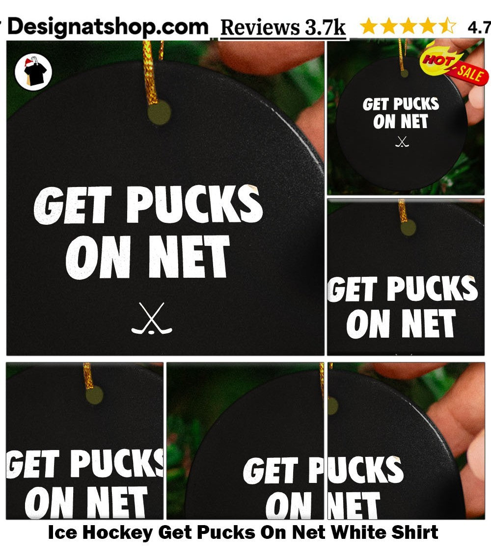 Ice Hockey Get Pucks On Net White Shirt