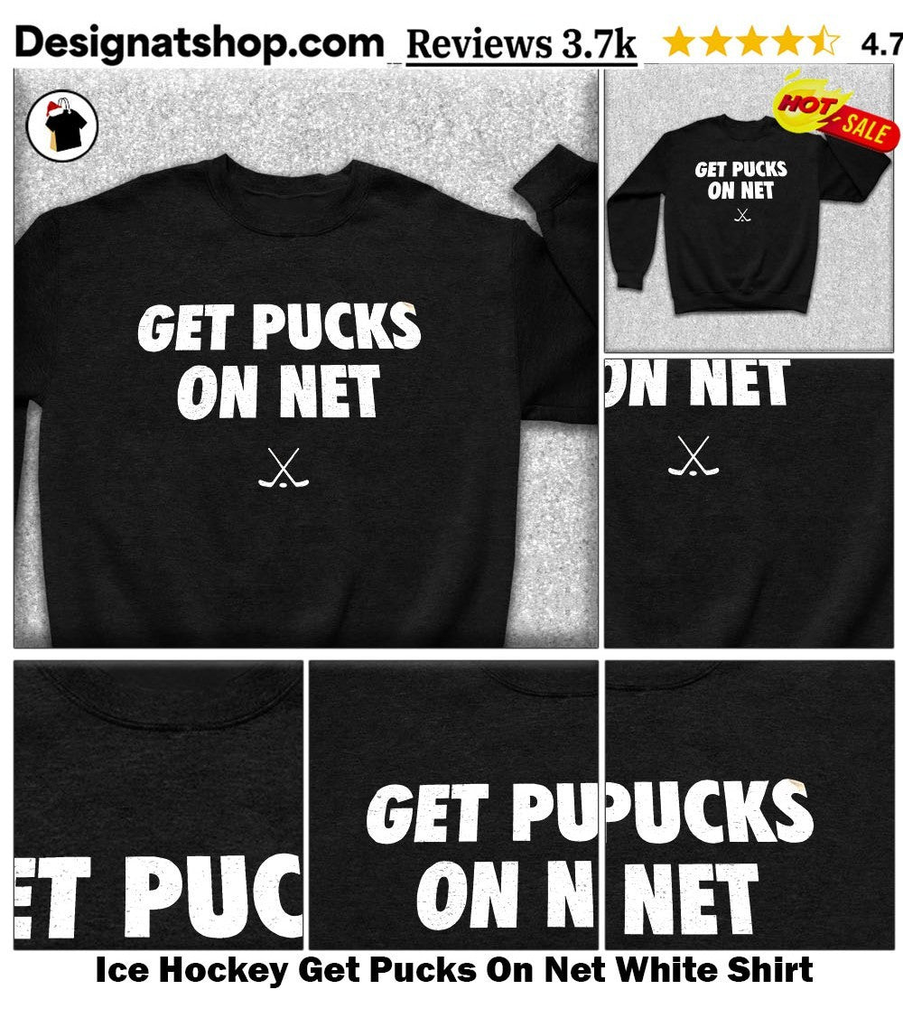 Ice Hockey Get Pucks On Net White Shirt