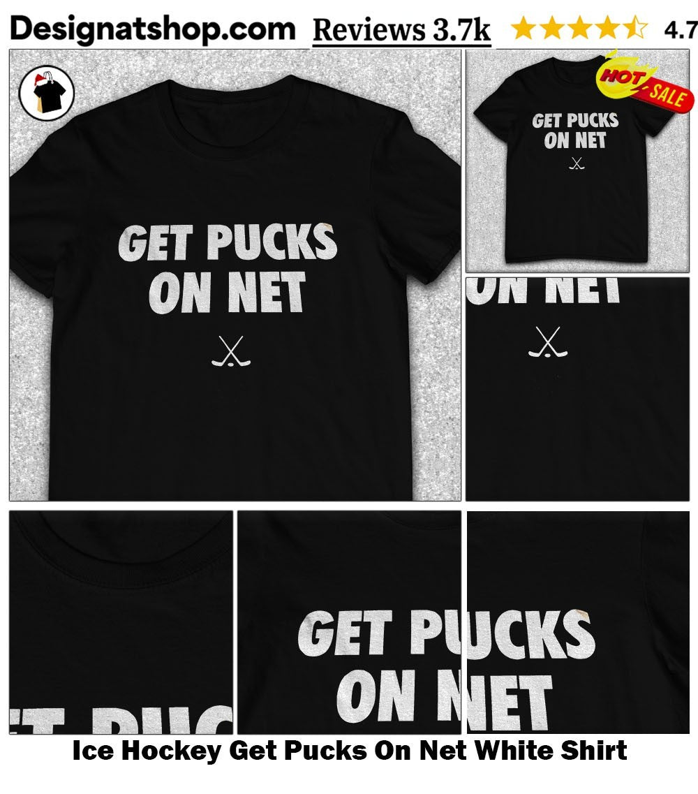 Ice Hockey Get Pucks On Net White Shirt