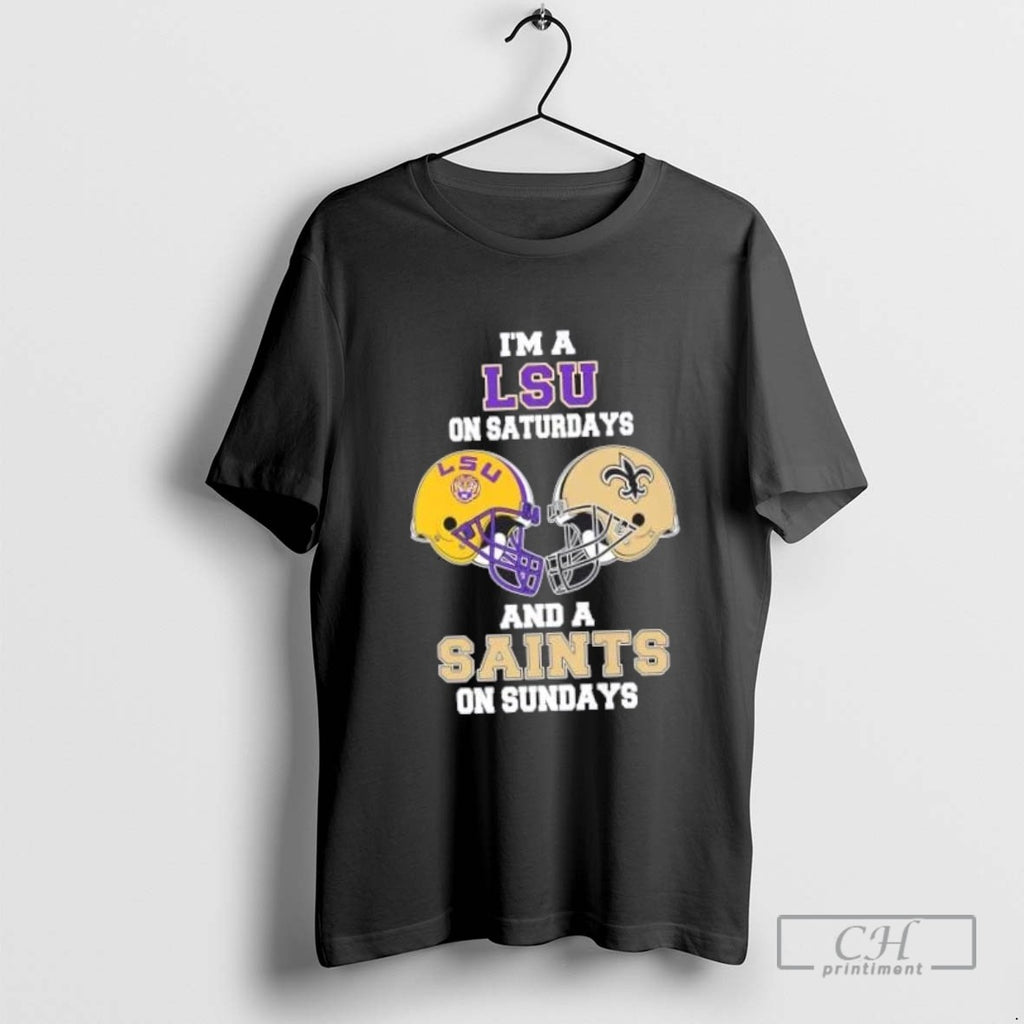 Im A Lsu On Saturdays And A Saints On Sundays Football Helmet