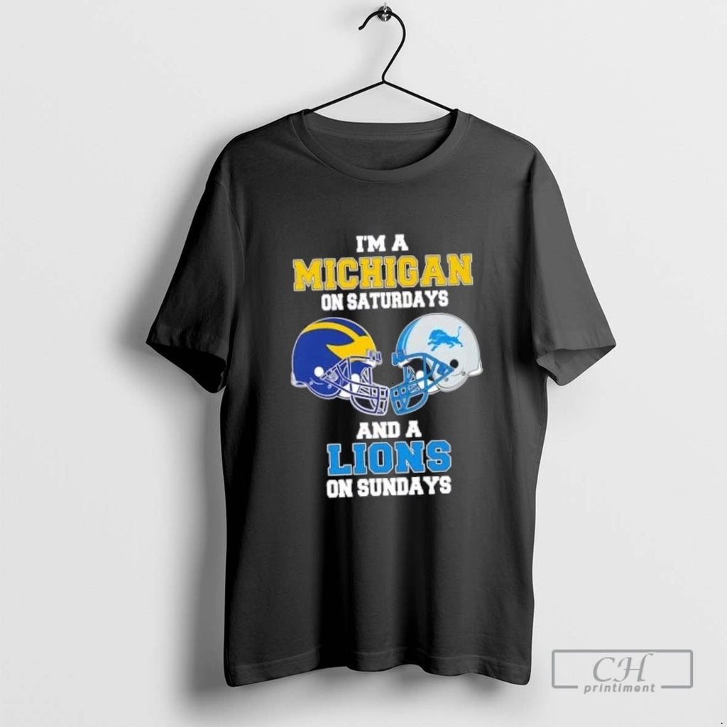 Im A Michigan On Saturdays And A Lions On Sundays Football Helmet