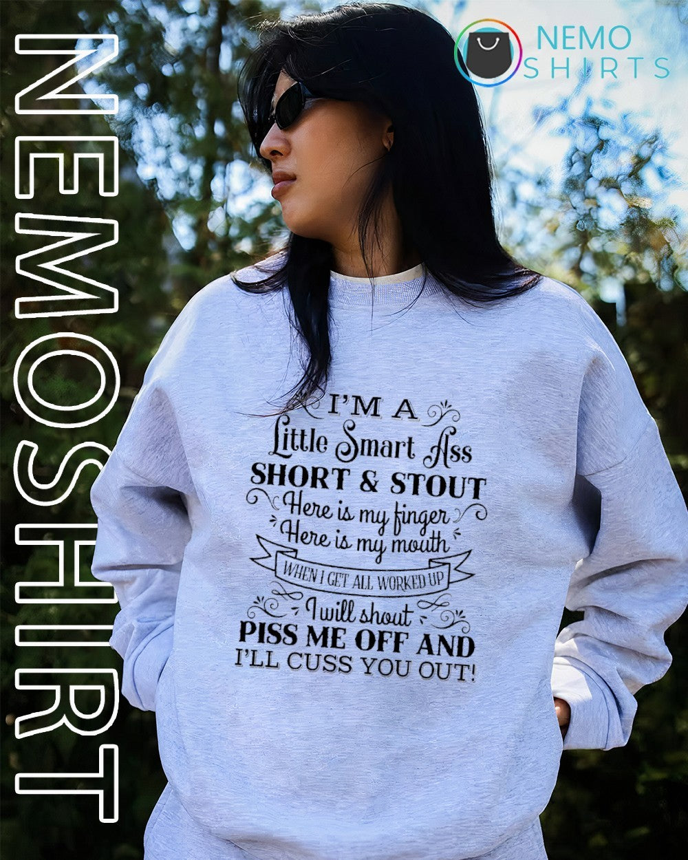 I’m a little smart ass short and stout here is my finger shirt