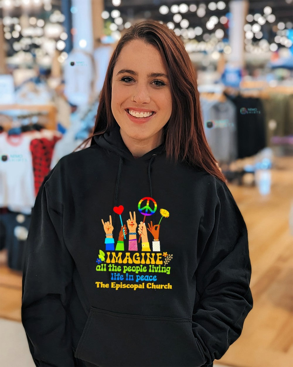 Imagine all the people living life in peace the episcopal church human rights shirt
