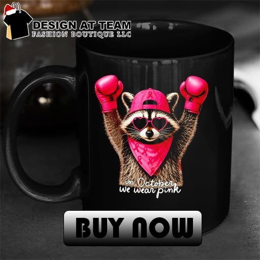 In October We Wear Pink Raccoon Breast Cancer Support Squad shirt