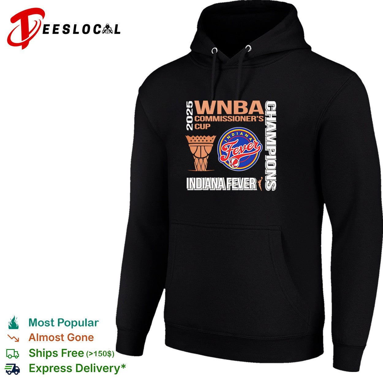 Indiana Fever 2025 WNBA Commissioner’s Cup champions hoop shirt