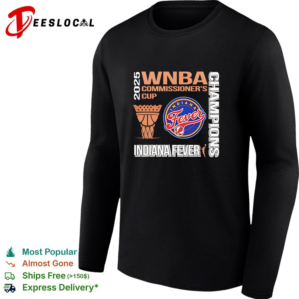 Indiana Fever 2025 WNBA Commissioner’s Cup champions hoop shirt