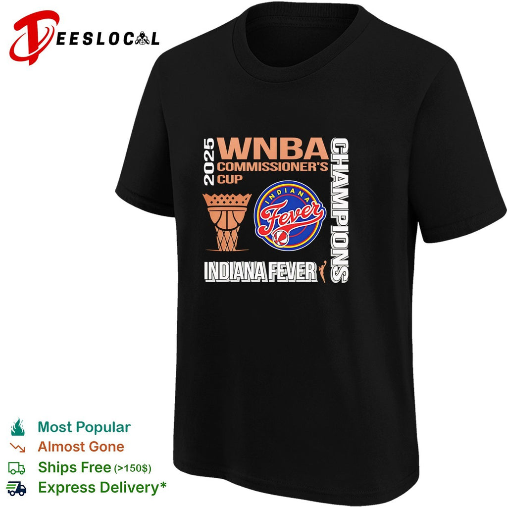 Indiana Fever 2025 WNBA Commissioner’s Cup champions hoop shirt