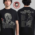 Iron Maiden 50 Anniversary Killer World Tour 1981 UK Dates Vintage Two Sided T-Shirt