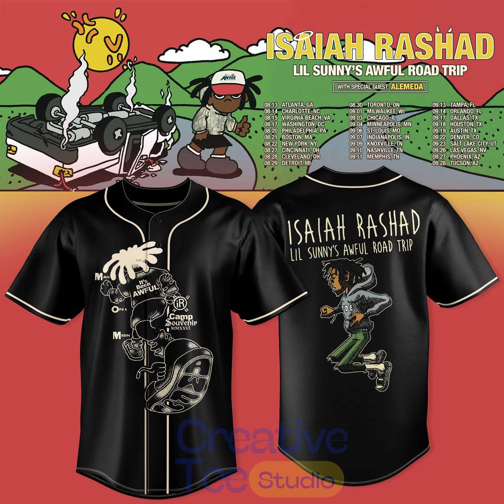 Isaiah Rashad Lil Sunny’s Awful Road Trip Tour 2026 Baseball Jersey